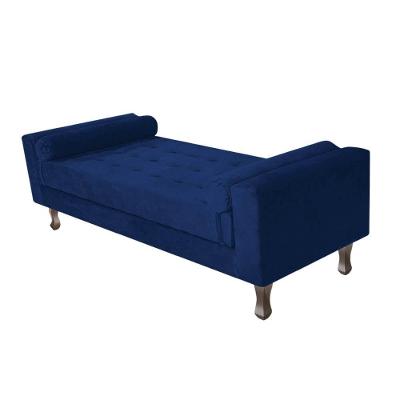 Recamier Baú Félix Solteiro 100 Cm Suede - Doce Sonho Móveis Azul Marinho