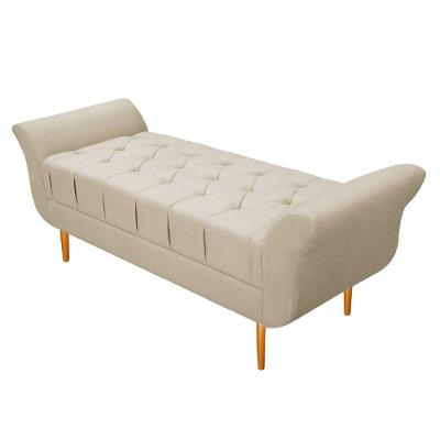 Recamier Estofado Ari 100 Cm Solteiro Corano Bege - Doce Sonho Móveis
