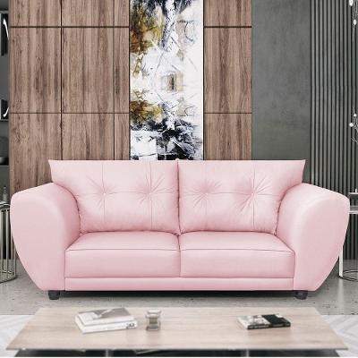 Sofá 2 Lugares Tulipa Suede - Amarena Móveis Rosa Bebê