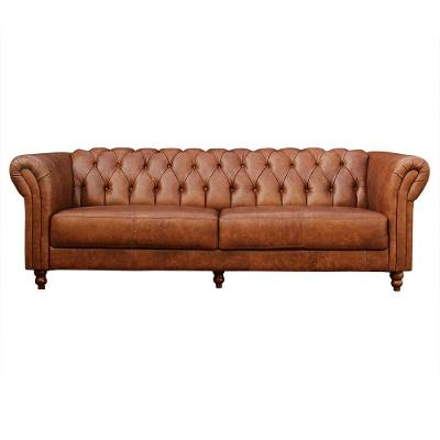 Sofá 3 Lugares Bérgamo 240cm Couro Mel