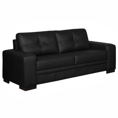 Sofá 3 Lugares 240cm Milano Couro Preto Fosco Gran Belo