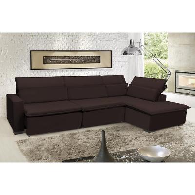 Sofá Istambul 3.80x1.90m Retrátil E Reclinável Com Chaise - Marrom