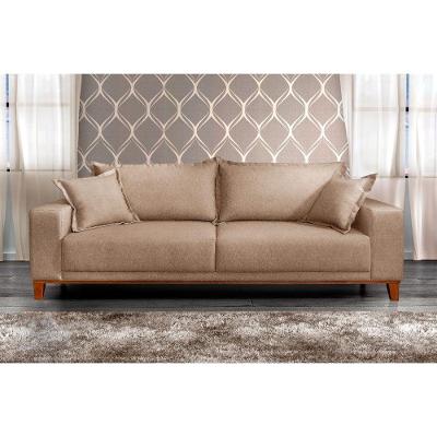 Sofá Fixo Argos 3 Lugares Luxo 220cm Castellar Móbile Bege