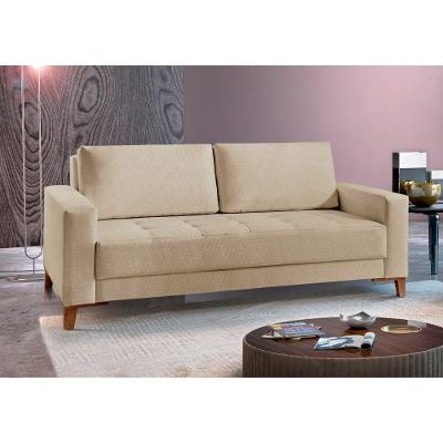 Sofá Fixo Orion 3 Lugares Luxo 200cm Castellar Móbile Bege