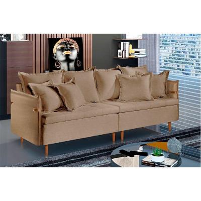 Sofá Fixo Atlas 2 Lugares Luxo 160cm Castellar Móbile Bege