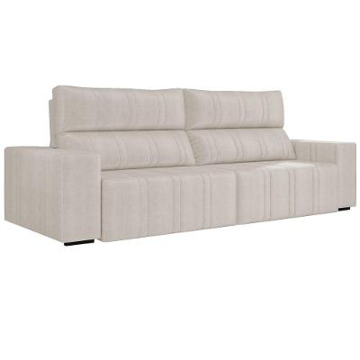 Sofá Retrátil 214cm Leonel Suede Bege Gran Belo