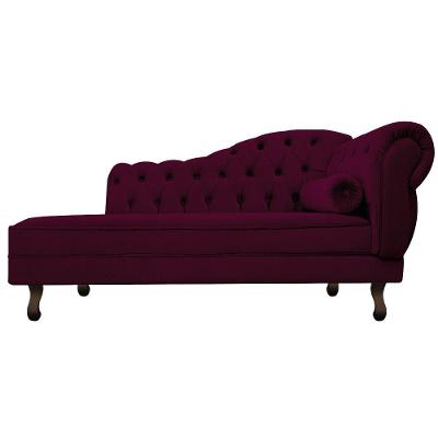 Diva Recamier Diana 140cm Lado Esquerdo Suede Cor Bordô