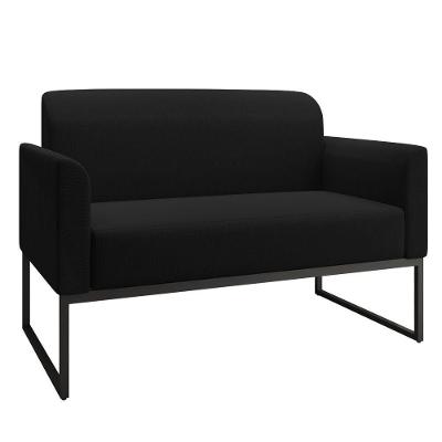 Namoradeira 02 Lugares Linho Preto Cor A79 Preto