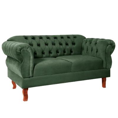 Namoradeira 2 Lugares Chesterfield Elisabeth Via Encanto Veludo Verde