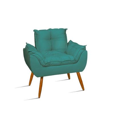 Kit Sofá Namoradeira Opala + 2 Poltronas Opala Balaqui Decor Cor:azul Turquesa