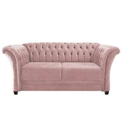 Namoradeira Chesterfield Sofia Suede Rosê