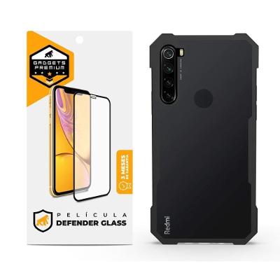 Kit Capa Case Capinha Dual Shock X E Pelicula Defender Glass Para Xiaomi Redmi Note 8 - Gshield