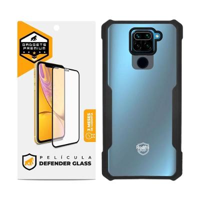 Kit Capa Case Capinha Dual Shock X E Pelicula Defender Glass Para Xiaomi Redmi Note 9 - Gshield