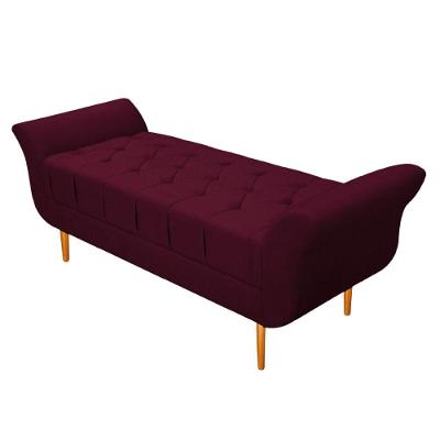 Recamier Ari 100 Cm Solteiro Suede Bordô
