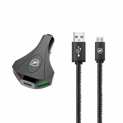 Kit Carregador Veicular Tank E Cabo Turbo Militar Micro Usb V8 - Gshield