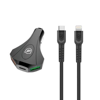 Kit Carregador Veicular Tank E Cabo Dual Shock Tipo C / Lightning - Gshield