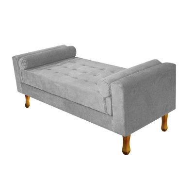 Recamier Baú Félix Solteiro 100cm Suede Cinza