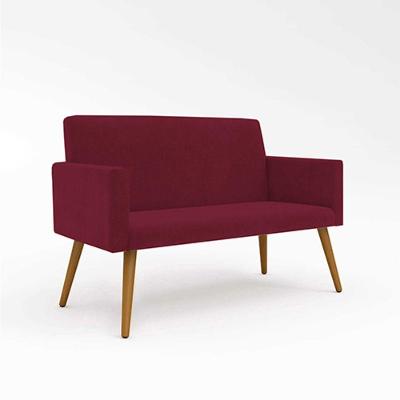 Kit Sofá Namoradeira + 2 Poltronas Sala Estar Balaqui Decor Cor:marsala
