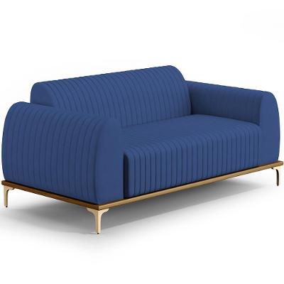 Sofá 2 Lugares Molino 150cm Pés D'ouro Azul Marinho C-304