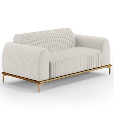 Sofá 3 Lugares Molino 180 Cm Pés D'ouro Cru C-443