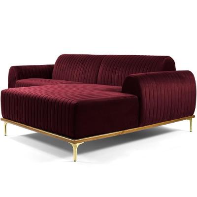 Sofá 3 Lugares Com Chaise Molino 245 Cm Marsala C-278