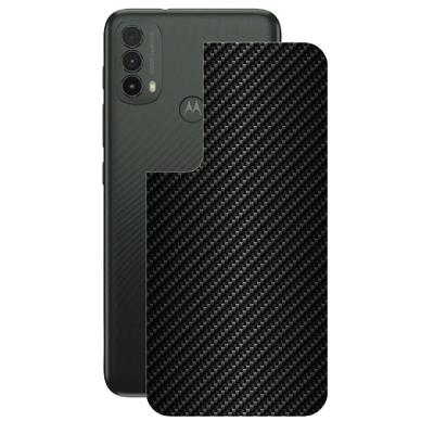 Película Para Moto E40-Traseira Fibra Carbono Preta- Gshield