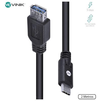 Cabo Usb Tipo C Para Extensor Usb A Femea V3.2 Gen1 5Gbps 2 Metros - C32Uaf-2