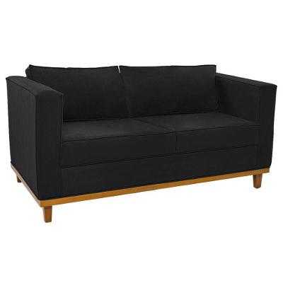 Sofá 2 Lugares Europa Suede Doce Sonho Móveis Cor Preto