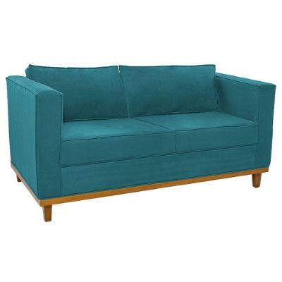Sofá 2 Lugares Europa Suede Doce Sonho Móveis Cor Azul Turquesa