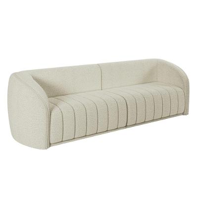 Sofá 05 Lugares Para Sala De Estar 332 Cm Lazio M03 Bouclê Bege Claro - Lyam Decor