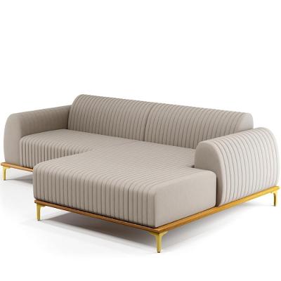 Sofá 5 Lugares Com Chaise De Estar Molino 320cm Bege C-107