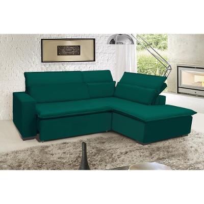 Sofá Istambul 2.60x2.10m Retrátil E Reclinável Com Chaise - Verde