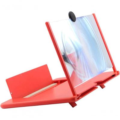 Lupa De Tela De 12 Polegadas, 3d Hd Para Celular, Ampliar Vermelho