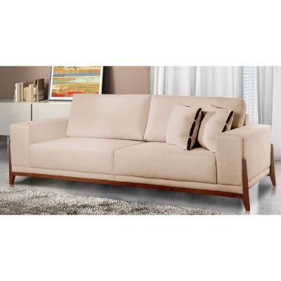 Sofá Fixo Magnus 2 Lugares Luxo 170cm Castellar Móbile Bege Claro