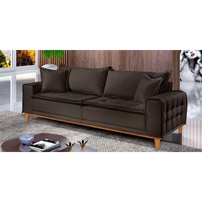 Sofá Fixo Orfeu 3 Lugares Luxo 200cm Castellar Móbile Chumbo