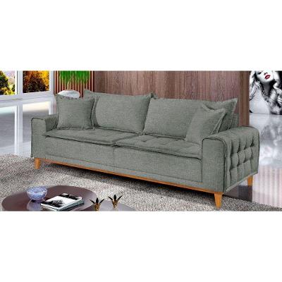 Sofá Fixo Orfeu 3 Lugares Luxo 200cm Castellar Móbile Cinza