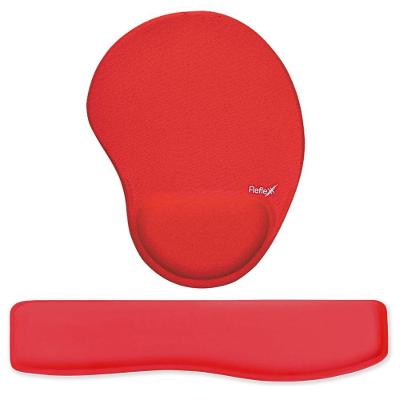 Kit Ergonômico Mouse Pad + Apoio De Pulso Teclado Vermelho - Reflex