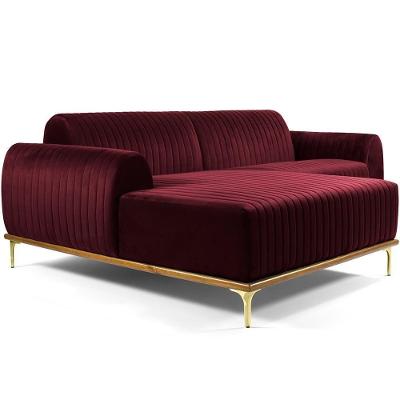 Sofá 3 Lugares Com Chaise Molino 245 Cm Marsala C-278