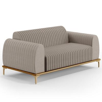 Sofá 210cm 3 Lugares Base Gold Molino D06 Linho C-370 Bege
