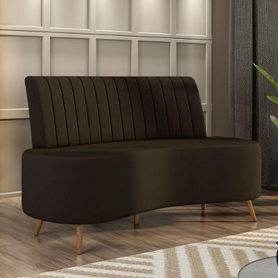 Sofá Living Decorativo 2 Lugares 1,60m Katara Marrom Veludo G33 - Gran Belo