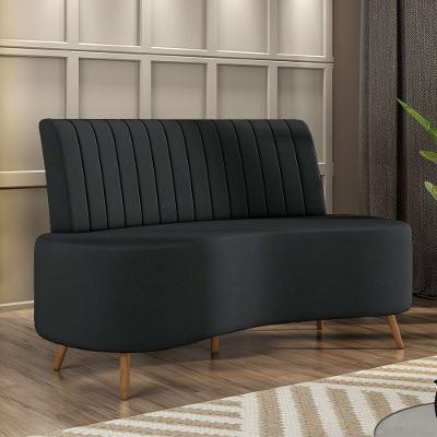 Sofá Living Decorativo 2 Lugares 1,60m Katara Cinza Escuro Veludo G33 - Gran Belo