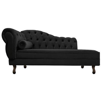 Diva Recamier Diana 160cm Lado Direito Suede Preto