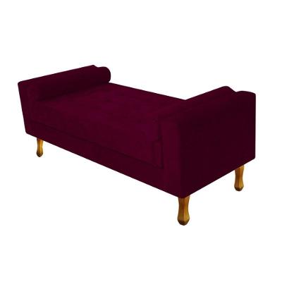Recamier Baú Félix Solteiro 100cm Suede Bordô