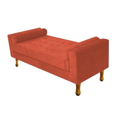 Recamier Baú Félix Solteiro 100cm Suede Terracota