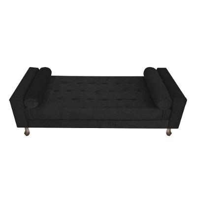 Recamier Baú Félix Solteiro 100cm Suede Preto