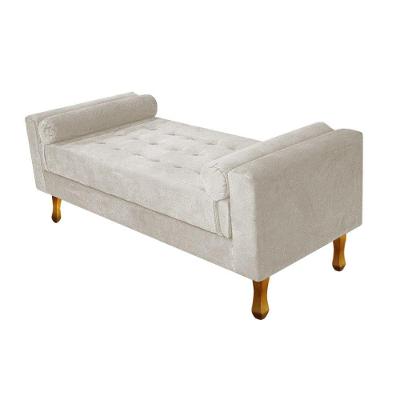 Recamier Baú Félix Solteiro 100cm Suede Bege