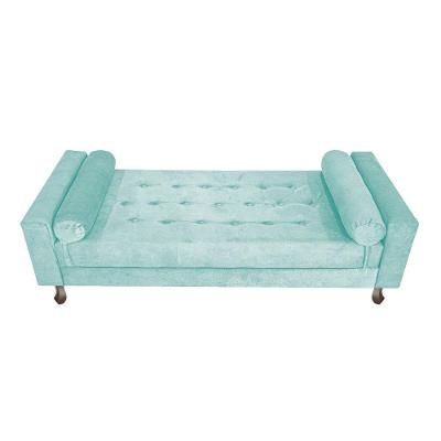 Recamier Baú Félix Solteiro 140cm Suede Azul Tiffany