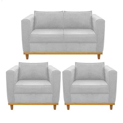 Kit Sofá 2 Lugares e 2 Poltronas Europa Corano Branco