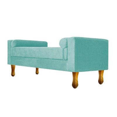Recamier Félix Solteiro 100cm Suede Azul Tiffany