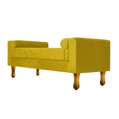 Recamier Félix Solteiro 120cm Suede Amarelo